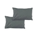Pair of Solid Colour Microfiber Standard Pillowcases 48x73cmx15cm (Flap) Charcoal - Mekamart Australia