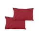 Pair of Solid Colour Microfiber Standard Pillowcases 48x73cmx15cm (Flap) Cherry - Mekamart Australia