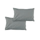 Pair of Solid Colour Microfiber Standard Pillowcases 48x73cmx15cm (Flap) Grey - Mekamart Australia