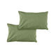 Pair of Solid Colour Microfiber Standard Pillowcases 48x73cmx15cm (Flap) Olive - Mekamart Australia