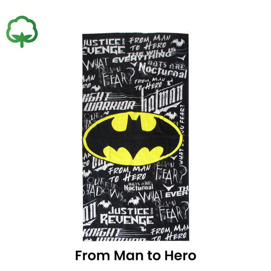 Teen Cool Theme Cotton Beach Towel 70 x 140 cm Batman From Man to Hero