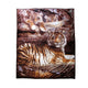 675gsm 2 Ply 3D Print Faux Mink Blanket Queen 200x240 cm Tiger Family - Mekamart Australia