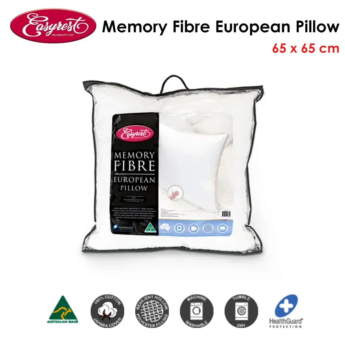 Easyrest Memory Fibre European Pillow 65 x 65 cm - Mekamart Australia