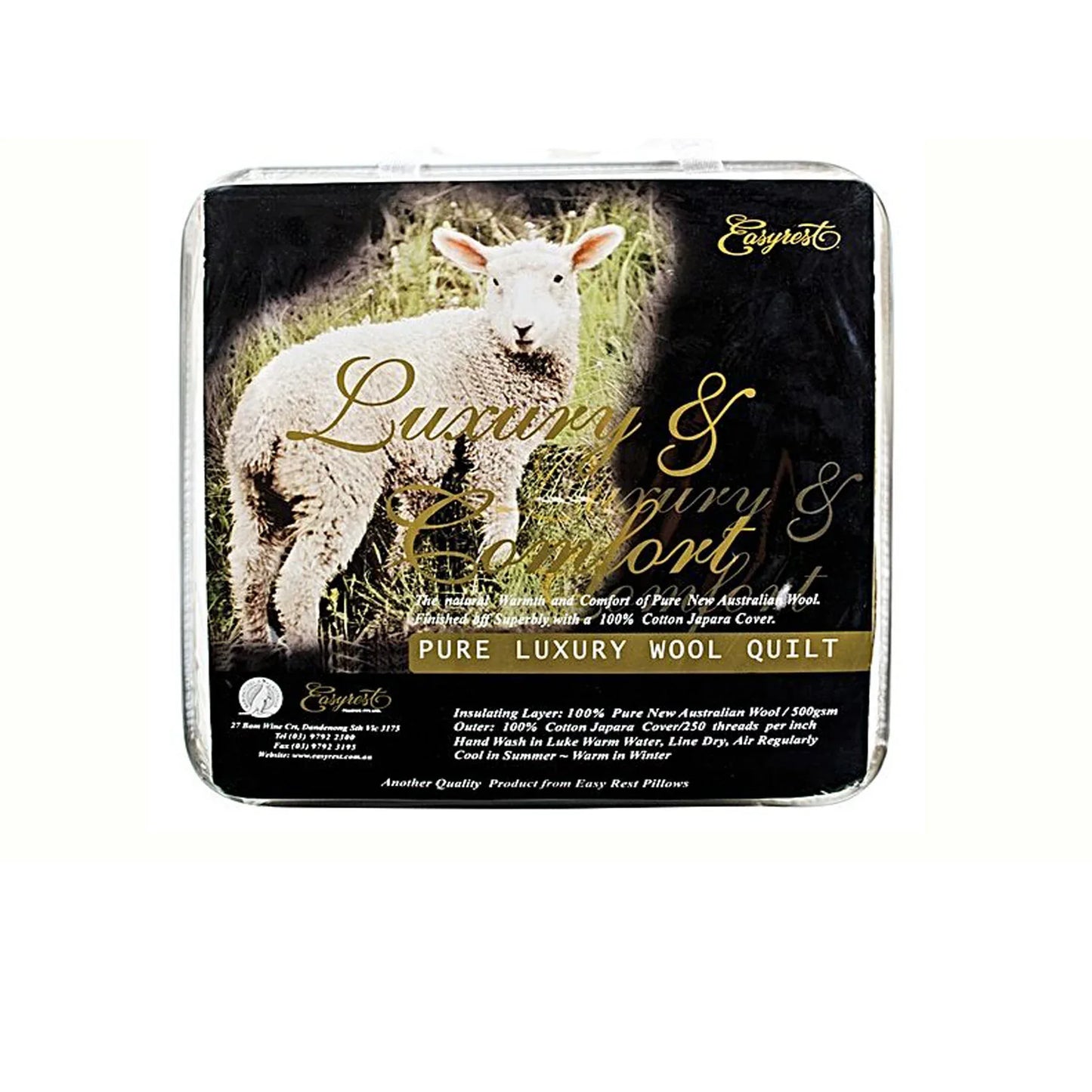 Easyrest 500GSM Winter Weight Australian Made Washable Wool Quilt Queen - Mekamart Australia