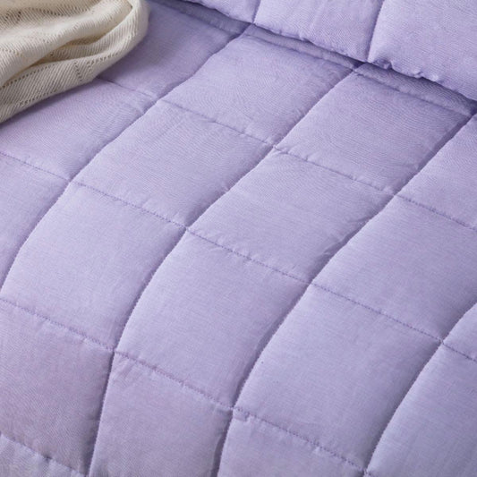Vintage Design Homewares Lilac French Linen Coverlet Set Queen - Mekamart Australia