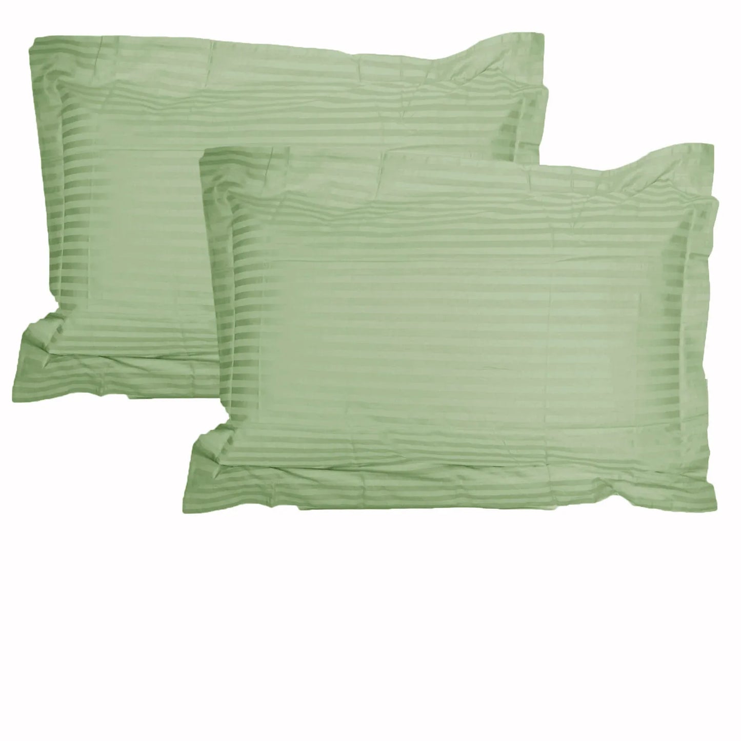 Accessorize 325TC Pair of Stripe Jumbo / Queen Pillowcases Green - Mekamart Australia