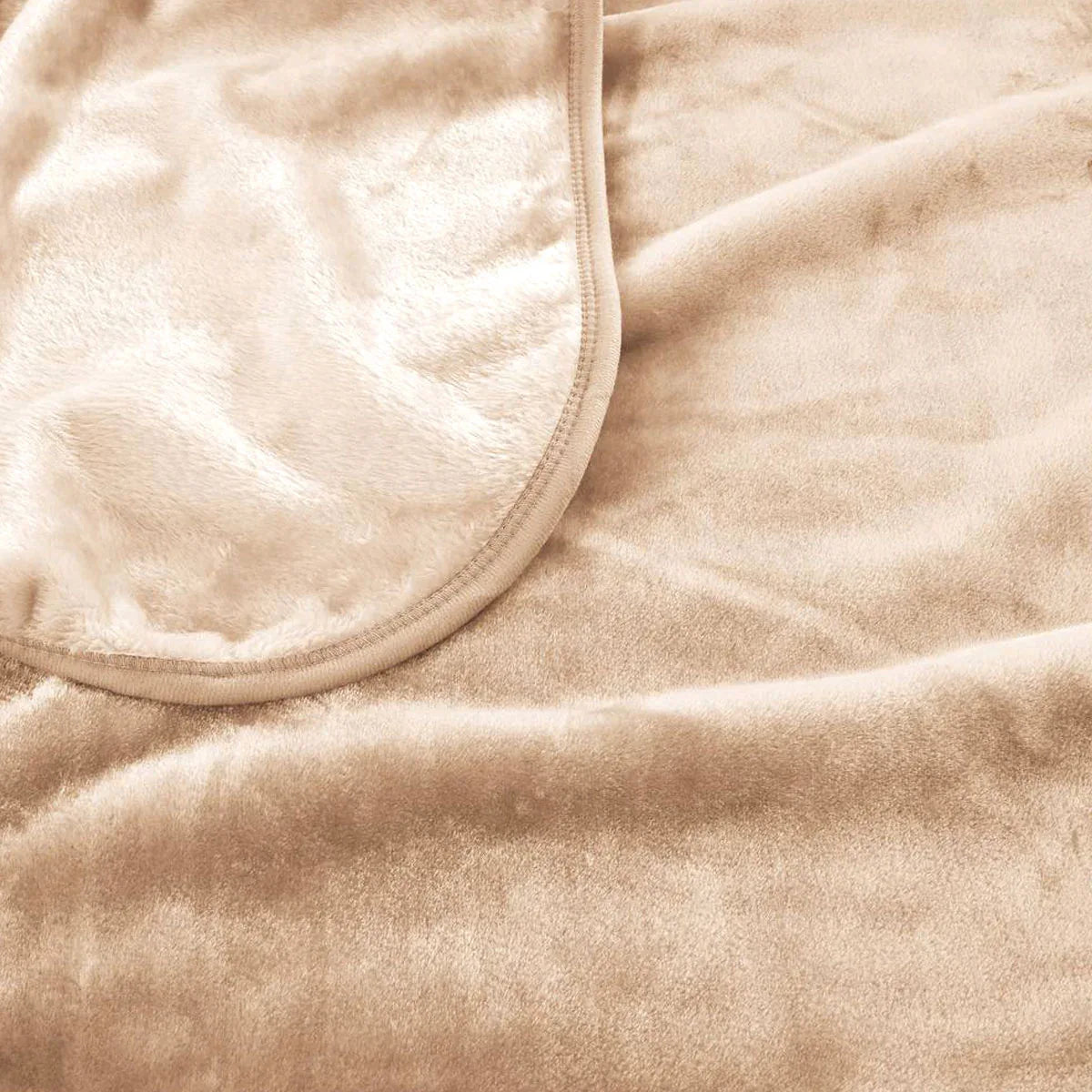 J.Elliot Home 450gsm Solid Faux Mink Blanket Natural - Mekamart Australia