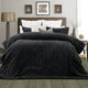 Jane Barrington Arna Charcoal 3 Pcs Channel Faux Bunny Fur Comforter Set King - Mekamart Australia