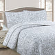 Jane Barrington Grey & White Lightly Quilted Jacquard Reversible Coverlet Set Queen - Mekamart Australia