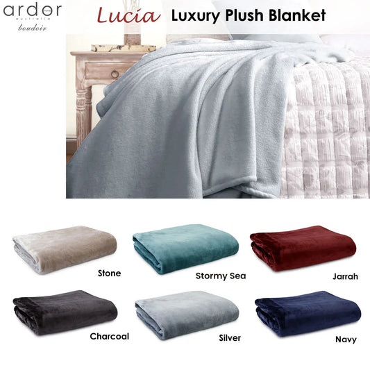 Ardor Lucia Luxury Push Blanket Charcoal Super King - Mekamart Australia