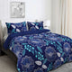 Ramesses Blue Flower Printed Sherpa Flannel Fleece Reversible Blanket Set Queen/King - Mekamart Australia