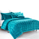 Alastairs Augusta Faux Mink Quilt / Comforter Set Emerald Green Queen - Mekamart Australia