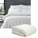 Living @ Home 350gsm 100% Cotton Breathable Waffle Blanket Queen 240 x 255 cm White - Mekamart Australia