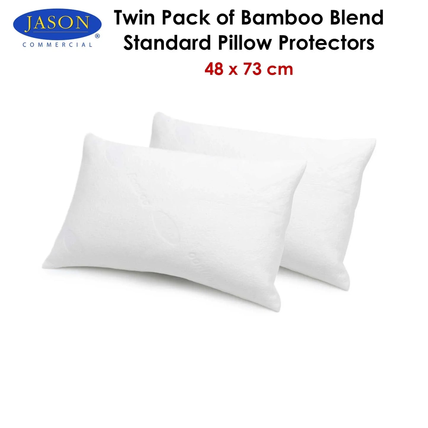 Jason Twin Pack of Bamboo Blend Standard Pillow Protectors 48 x 73 cm - Mekamart Australia