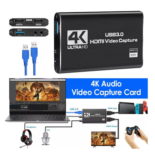 4K 1080P 60FPS HDMI to USB 3.0 Video Capture Card For PS4/PC/OBS Nintendo Switch