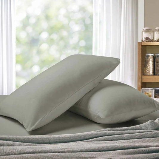 1000TC Premium Ultra Soft King size Pillowcases 2-Pack - Grey - Mekamart Australia