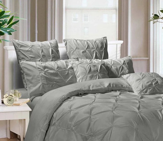 Diamond Pintuck Premium Ultra Soft Standrad size Pillowcases 2-Pack - Grey - Mekamart Australia