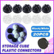 20PCS Wire Storage Cube Plastic Connectors Mesh Snap Plastic Push Grid - White - Mekamart Australia