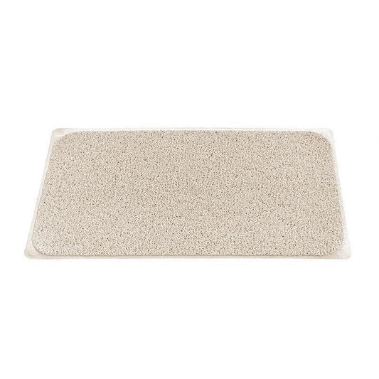 Anti Slip Shower Mat Loofah Surface Bath Rug 70x40cm White PVC Bathroom Carpet - Mekamart Australia
