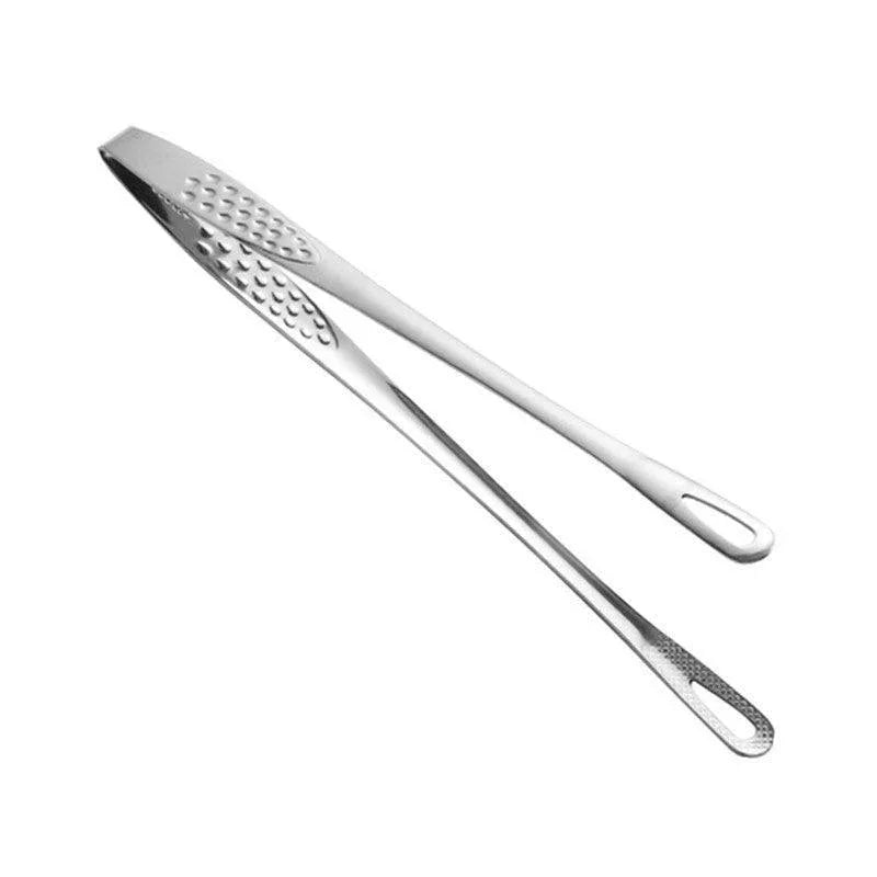 24/28Cm Stainless Steel Kitchen Grill Straight Tweezers Bbq Food Tongs Tools - 24CM - Mekamart Australia