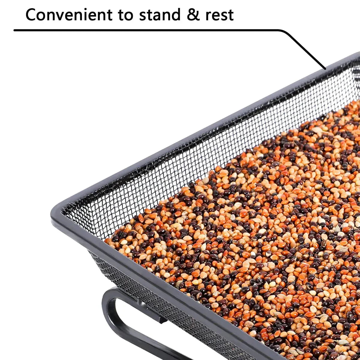 Bird Feeder Metal Square Ground Mesh Tray Feeder Garden Yard Wild Bird Feeding