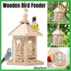 Wooden Bird Feeder Pavilion Style Birdhouse Weatherproof for Garden Outdoor