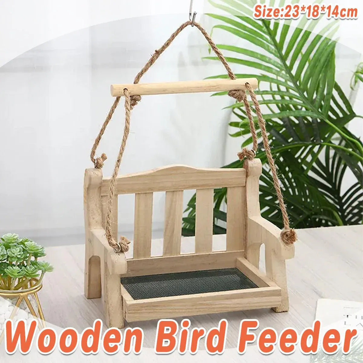 Outdoor Hanging Wooden Bird Feeder Garden Wild Bird Feeding Station House