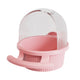 Bird Feeder Set Food Jars Cups Parrot Food Boxes Water Dispenser Troughs Cage - Pink