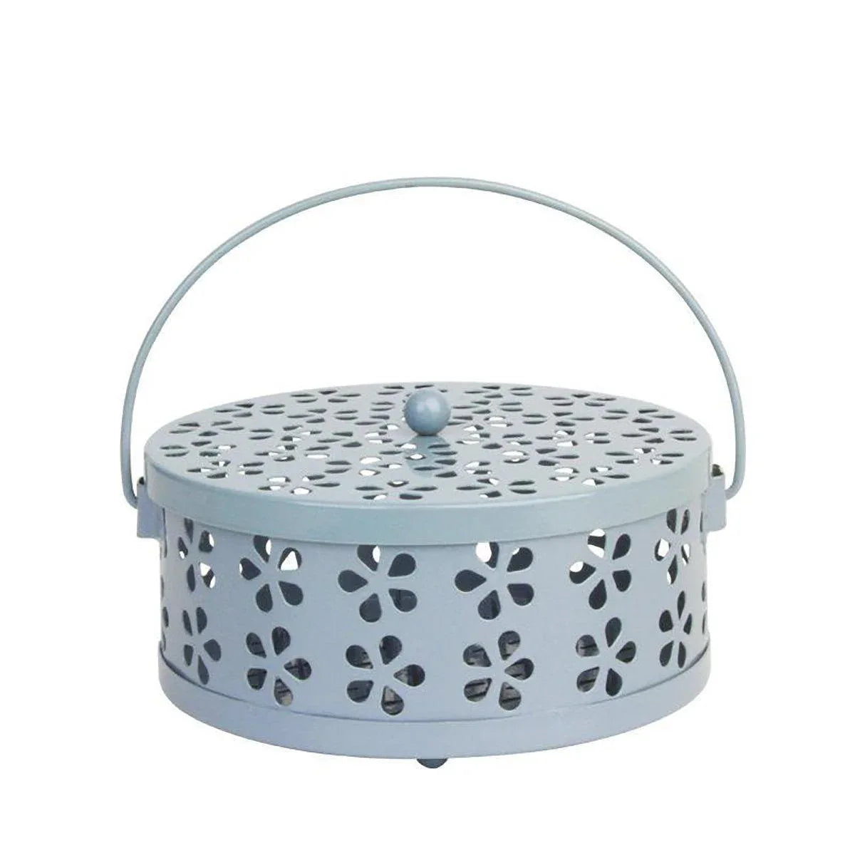 Iron Mosquito Incense Box Fireproof Tray Stand Indoor Household Incense Holder - Blue - Mekamart Australia