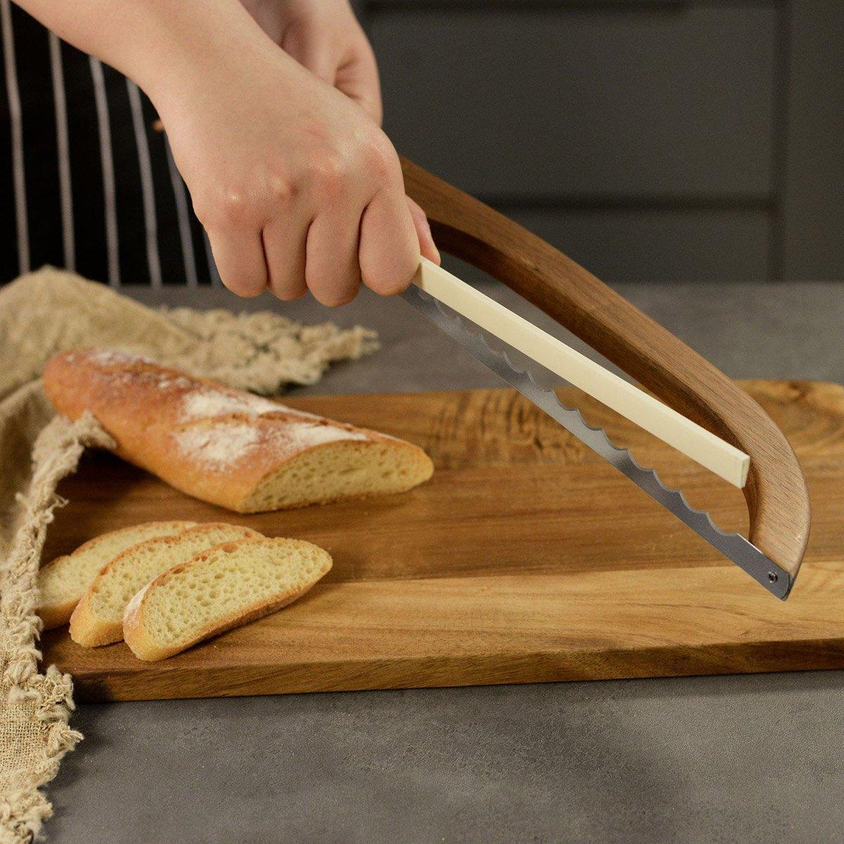 Wooden Bread Cutter Saw for Perfect Slice Cutting Tool Bread Slicer Kitchen - Mekamart Australia