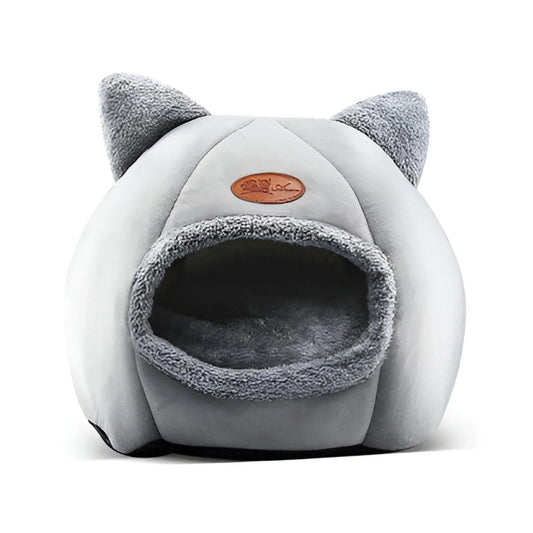 Cat Bed Winter Warm Enclosed Pet House Cozy Indoor Sleeping Nest for Cold Weather - XL - Mekamart Australia