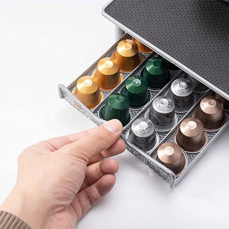 Coffee Capsule Drawer Holder for 40 Nespresso Pods with Non-Slip Top Rack - Mekamart Australia