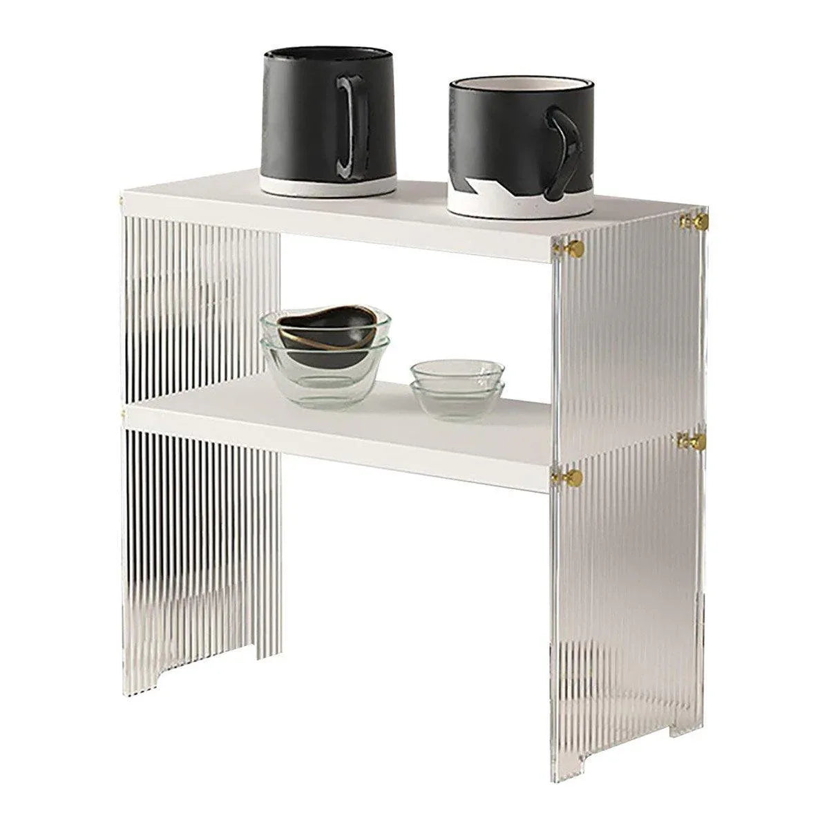 Acrylic Desktop Cup Holder Multi-Purpose Portable Storage Organizer For Home - White - Mekamart Australia