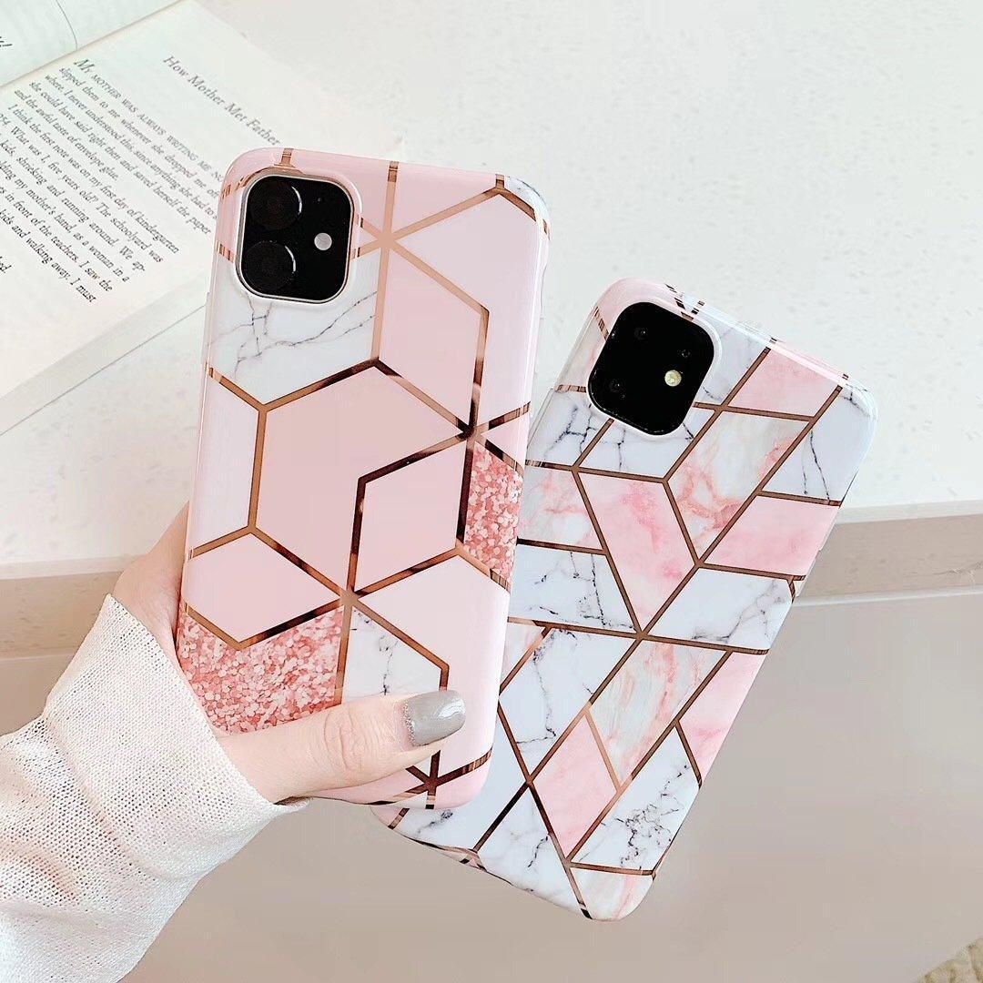 Case For Iphone 13 12 11 Pro Max Xr Xs 8 Marble Phone Shockproof Cover Silicone
