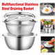Multifunctional 201 Stainless Steel Basin 3 in 1 Colanders Basin Mixing Bowl Set - Mekamart Australia