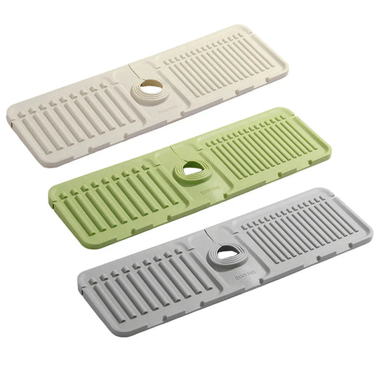 Faucet Draining Pad Narrow Sink Splash Guard Mat for Washbasin Water Catcher - Green - Mekamart Australia