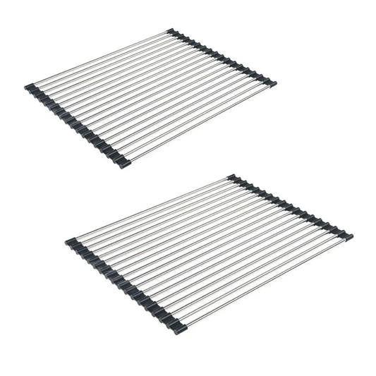 Multifunctional Stainless Steel Draining Rack Folding Sink Organizer for Kitchen - 580 x 400mm - Mekamart Australia
