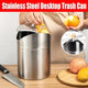 Stainless Steel Mini Desktop Wastebasket Organizer Compact Waste Bin for Office - Mekamart Australia