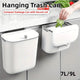 Wall Mounted Hanging Wastebasket with Sliding Lid for Kitchen and Bathroom Use - 9L - Mekamart Australia