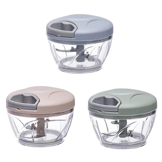 500ml Manual Meat Mincer Garlic Chopper Rotate Garlic Press Crusher Vegetable - Pink - Mekamart Australia