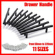 5PCS Black Kitchen Cabinet Door Handles Stainless Steel Door Drawer Pull T Bar - 50mm