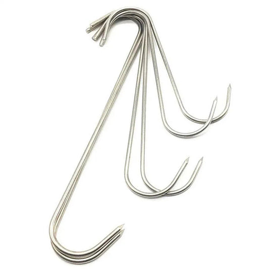 10PCS Steel S Meat Hooks for Beef Pork Lamb Roast Duck BBQ Grill Oven Hanging - L - Mekamart Australia