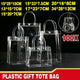 100x PVC Transparent Gift Tote Bag with Snap Button for Packaging - 20*16*8cm