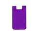 Silicone Phone Card Holder Double Layer Adhesive Wallet with 3M Backing - Purple