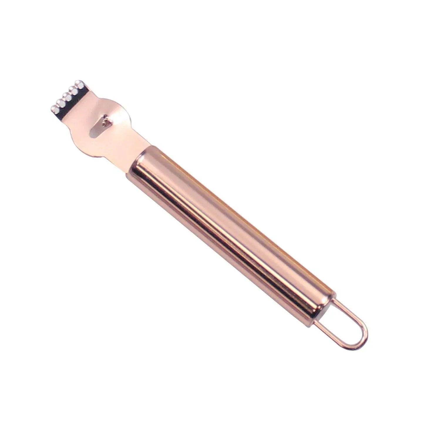 Lemon Zester Grater Knife Tool Stainless Steel with Channel Garnish Citrus Lime - Rose Gold - Mekamart Australia