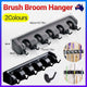 Broom Hanger Mop Holder Wall Mounted Brush Storage Rack Organizer Kitchen Tool - Grey - Mekamart Australia