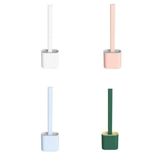 TPR Toilet Brush Set Silicone-Like Head with Holder Wall Mounted Detachable Handle - Grey * 1 Unit - Mekamart Australia