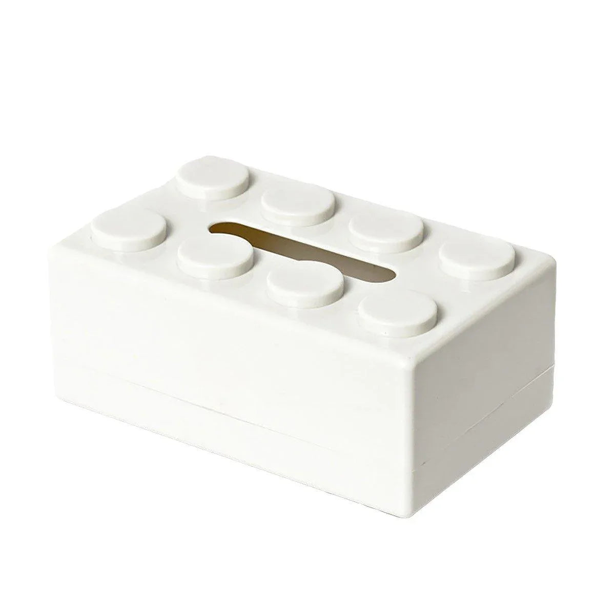 Tissue Box Cover Creative Building Block Cute Napkin Dispenser Holder Home Decor - White - Mekamart Australia