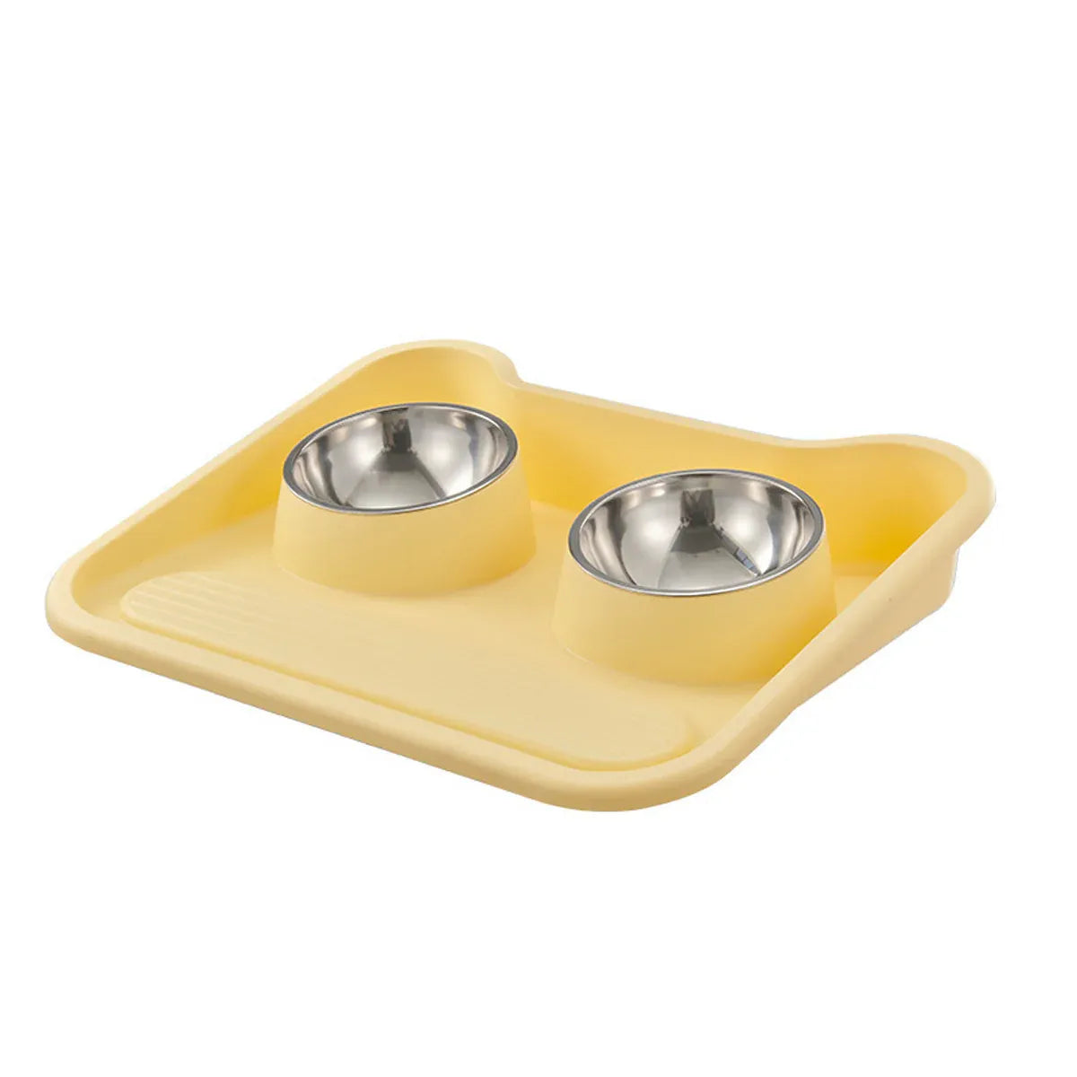 Double Pet Feeding Bowl Set Tilted Raised Anti Spill Dog Cat Food Water