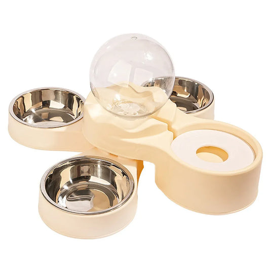 Cat and Small Dog Feeding and Water Station with 1500ml Water Dispenser